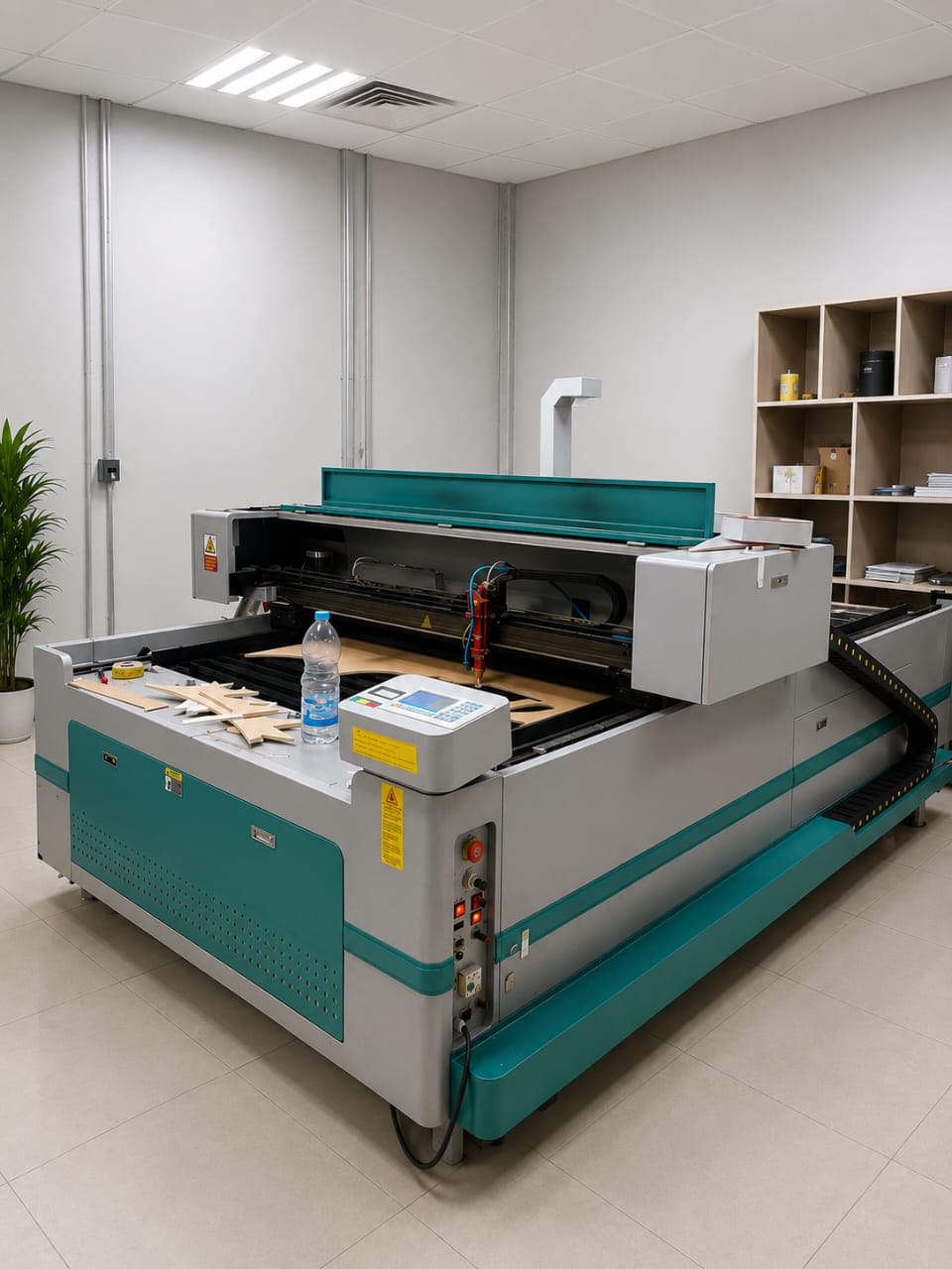 CO₂ laser cutter — precision-cut acrylic and wood.